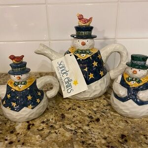 Sandy Elkins Snowman Tea Set